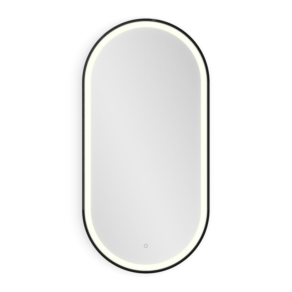 Front on cut out image of Origins Living Lomax Light Capsule Black Mirror 500mm x 1000mm